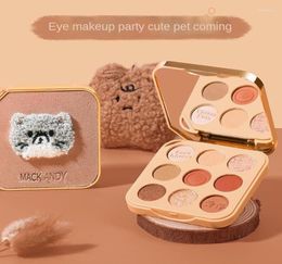 Eye Shadow Marco Andy 9 Color Eyeshadow Palette Cute Pet Tenderness Matte Pearl Glitter Powder Easy To Makeup Nude Dry And Wet3051066