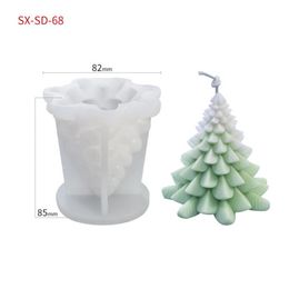 Christmas Tree Candle Silicone Mold Christmas Candle Making Kit Handmade Soap Plaster Resin Baking Tools Holiday Gifts
