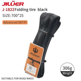 JILUER Road Bike Tire ULTRA Sport Race & Extra 700C 60TPI Gravel Bike Tyre 700X28C/700X25C Foldable Black and Skin Yellow