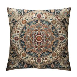 Vintage Floral Throw Pillow Covers Home Art Deco Pillowcase Square Pillow Case Cushion Cover for Bed Sofa Living Room Car Indoor and Outdoor