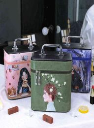 Korean creative portable cosmetic bag lovely printed storage large capacity Travel Cosmetic Case 2205188022978