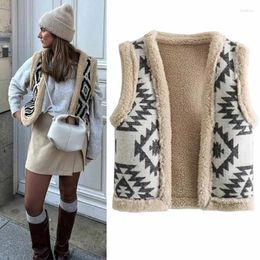 Women's Vests TARF Sleeveless Jacket Waistcoat Women Tweed Fluffy Cardigans For Woman Leather And Fur Vest