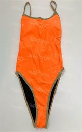 Trendy One Piece Swimsuit Womens Comfortable Padded Sling Swimwear Charming Orange Bathing Suit Beach Swimsuits1394843
