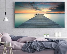 Nordic Wall Art Canvas Lake Sunset Landscape Paintings Modern Designer Posters Prints Scandinavian Pictures for Living Room Home D1169398