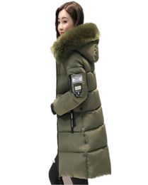 Warm Fur Fashion Hooded Quilted Coat Winter Jacket Woman 2017 Solid Colour Zipper Down Coon Parka Plus Size 3XL Outwear C37485196793