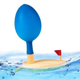 Kids Bath Wooden Balloon Powered Boat Science Experiment Learning Classic Educational Early Development Toys For Children L2405