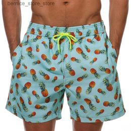 Men's Shorts Pineapple Graphic Beach Shorts For Men 3d Print Fruits Surfing Board Shorts Quick Dry Swimming Trunks Loose Street Short Pants Q240529