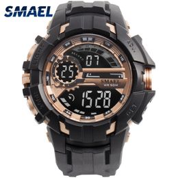 Digital Watch Men Sport Watches Waterproof SMAEL Relogio Montre THOCK Black Gold Big Clock Men Automatic 1610 Men Wtach Military 288l