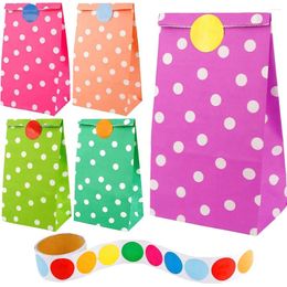 Gift Wrap 40Pcs Paper Candy Bags With Stickers Gifts Packaging Bag Goodies Wrapping Pouch For 2024 Birthday Baby Shower Party Supplies