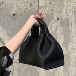 France Versatile Solid Colour Lunch Box Bag European and American Fashion Handbag One Shoulder Crossbody Women 240529