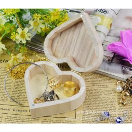 Storage Box Heart Shape Wood Box Jewellery Box Wedding Gift Makeup Cosmetic Earrings Ring Desk Rangement Make Up Wooden Organiser