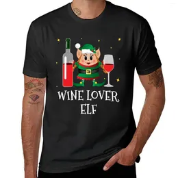 Men's Tank Tops Christmas Wine Lover Elf Drinking Funny Cute Party T-Shirt Korean Fashion Blacks Boys Animal Print Short Sleeve Tee Men