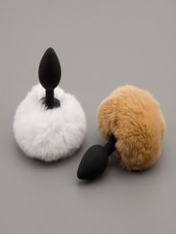 New Sex Products Silicone Butt Plug Rabbit Tail Small Size Anal Plug Sexy Colourful Bunny Tail Cosplay Erotic Sex Toys for Woman 072301971