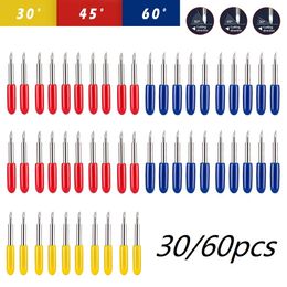 60/30pcs Fine Point Craft Carving Blade Cutting Knife 30/45/60° Replace Blade Roland DIY Art Plotter Knife Tool Cutting Plotter