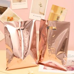 Gift Wrap 10Pcs Foil Rose Gold Wedding Favour Plastic Bags Party Treat Bulk Candy Cookie Buffet For Birthday