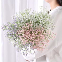Decorative Flowers & Wreaths 5PCS 63CM White Babys Breath Artificial Gypsophila Plastic Fake Bouquet For Wedding Home El Party Decorati 311f