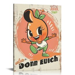 Retro Wall Art I'm Peachy Postacie plakat, nostalgiczny plakat retro, fajna sztuka ścienna, uroczy wystrój pokoju