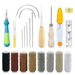 Professional Leather Craft Tools Kit, Hand Sewing, Stitching Punch, Carving Work, Saddle Groover Accessories, DIY Slot Craft Set