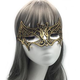 Hot Gold Lace Mask Party Masquerade Halloween Mask Half Face One-eyed Fox Fun Eye Patch Multiple Shapes Party Suppliers