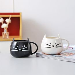 500ml Cute Black White Cat Mug Ceramic Couple Cup Milk Coffee Cups Household Office Mugs For Birthday Present 254d