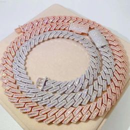 Pendant Necklaces Wholesale Custom Miami Men Jewelry Iced Out Hip Hop 18mm 22inches Baguette Cut Chain Cuban Link Necklace