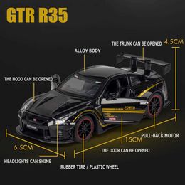 Diecast Model Cars 1 32 Simulation Sport Race Skyline R35 Toy Diecasts Vehicles Alloy Car Model Decoration For Man And Kids Gift Boy Toy