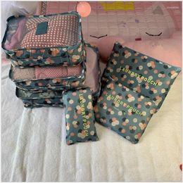 Storage Bags Travel Packing Cubes 6pcs/set Fashion Waterproof Large Capacity Clothing Sorting Organize Bag Moving Luggage