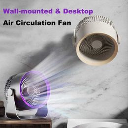 Fans Fans Wireless Wall Mounted Electric Fan 4000mAh USB Rechargeable Small Portable Table Desktop Air Circulator Fan for Home Office WX5.28