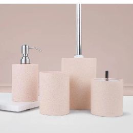 Nordic Four-piece Suit Solid Color Resin Bathroom Accessories Set Gargle Cup Liquid Soap Dispenser Soap Dish Toothbrush Holder