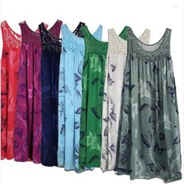 Casual Dresses Women Sleeveless Vest Dress Boho Floral Print Party Camis Maxi Lace O Neck Summer Tank Tops Mini