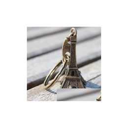 Key Rings Eiffel Tower Keychain Retro Bronze Mini Decoration Torre Paris Tour Chain Holder Ring Women Bag Charm Pendant Gift Drop Del Dh6Xs