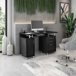 47.25" Ergonomic Computer Drawers & File Cabinet for Home Office Storage, Espresso Writing Desk, ONE Size