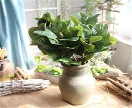 5PCSlot Artifical Magnolia Leaf Export Fake PU Flower Indoor Green Plant Wall Simulation Flowers Home Decor Decorative Leaves H169183911