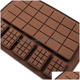 Other Bakeware Sile Mold Waffle Chocolate Fondant Patisserie Candy Bar Mod Cake Mode Decoration Kitchen Bakings Accessories Drop Deliv Dhbq6