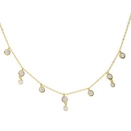 Cz diamond drop charm necklace choker collarbone bezel round cz charm lovely adorable women gift 925 sterling silver Jewellery 2666