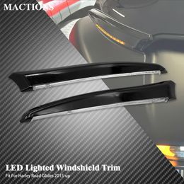 Motorcycle Turn Singal LED Light Windshield Trim Windscreen Lamp For Harley Touring Road Glide Special Limited FLTRXS 2015-2024