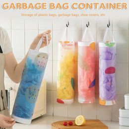 Storage Bags Reused Grocery Bag Holder Shopping Plastic Dispenser Wall Mount Hanging Trash Kitchen Organizer Ly