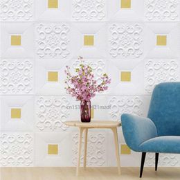 Wall Stickers 3d Three-Dimensional Wallpaper Self-Adhesive Roof Ceiling Sticker Foam Soundproof Decorative
