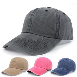 Ball Caps Washed Cotton Baseball Cap For Men Women Simple Solid Curved Peaked Outdoor Sports Sun Hats Adjustable Vintage Snapback Hat