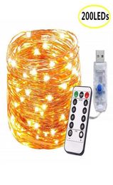 5M20M LED String Lights Garland Street Fairy Lamps Christmas Outdoor Remote For Patio Garden Home Tree Wedding Decorationa58213i4825733
