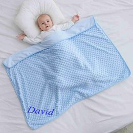 Quilts Quilts Personalised Baby Blanket Name Embroidery Polar Fleece Doudou Blanket Quilt Fleece Infant Swaddle Wrap Baby shower Gift WX5.28