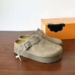 BirkinStock tamancos sapatos de gripagem de designer ugggslipper altura de couro bokeen half uggliss slipper shomer moda usando sandálias de esponja uggg sandália luxur 598