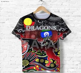 Colour Dragon Anzac Day St George 3D Fashion Full Printed Around the neck Tshirt Men Women Random tea Short Mouw3184517