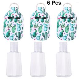 Liquid Soap Dispenser 3 Set 30ml Travel Size Bottle And Keychain Holder With Cactus Prints Hand Sanitizer Bottles Carriers For Loti
