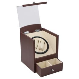 Automatic watch winder in watch box 2 motor box for watches mechanism cases with drawer storage send by DHL Fedex ups Gift Shipping Fas 264U