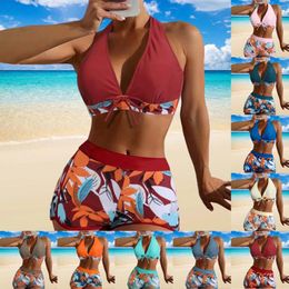 Women's Swimwear Womens Bathing Suit Shorts Set Sunflower Top And Bottom For Women Suites Extra Large 3 Piece Swimsuits