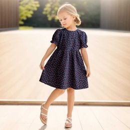 Girl's Dresses Girls Summer Dress Heart Pattern Kids Dress Rose Floral Kid Dress Casual Style Girls Clothes 6 8 10 12 14 Y240529