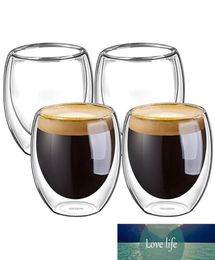 Double cups Wall Insulated s Glass Espresso Cups creative Drinking Tea Latte Coffee Mugs drinking cup Whiskey Drinkware7392468