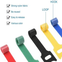 10/20/30Pcs Cable Ties Fastening Cable Cord Ties Reusable Cable Management Straps Hook Loop Organiser Wire Ties for Home Office