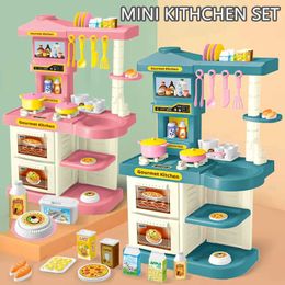 Kitchens Play Food Kitchens Play Food 51pcs MINI Playhouse Kitchen Toy Set With Kitchen Utensils And Tableware Interactive Game Some Parts Are Sent Random WX5.28